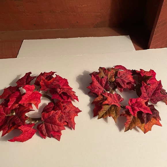 Candle Wreaths, set of 2   Approx 10”.  Rich Fall Leaf Color. - Picture 1 of 8